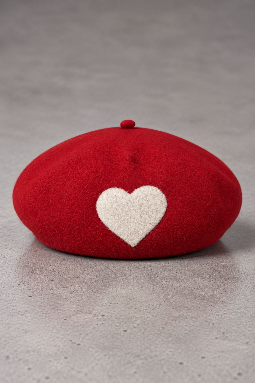 Béret Femme Feutre de Laine Cœur rouge coeur blanc – Cupidon