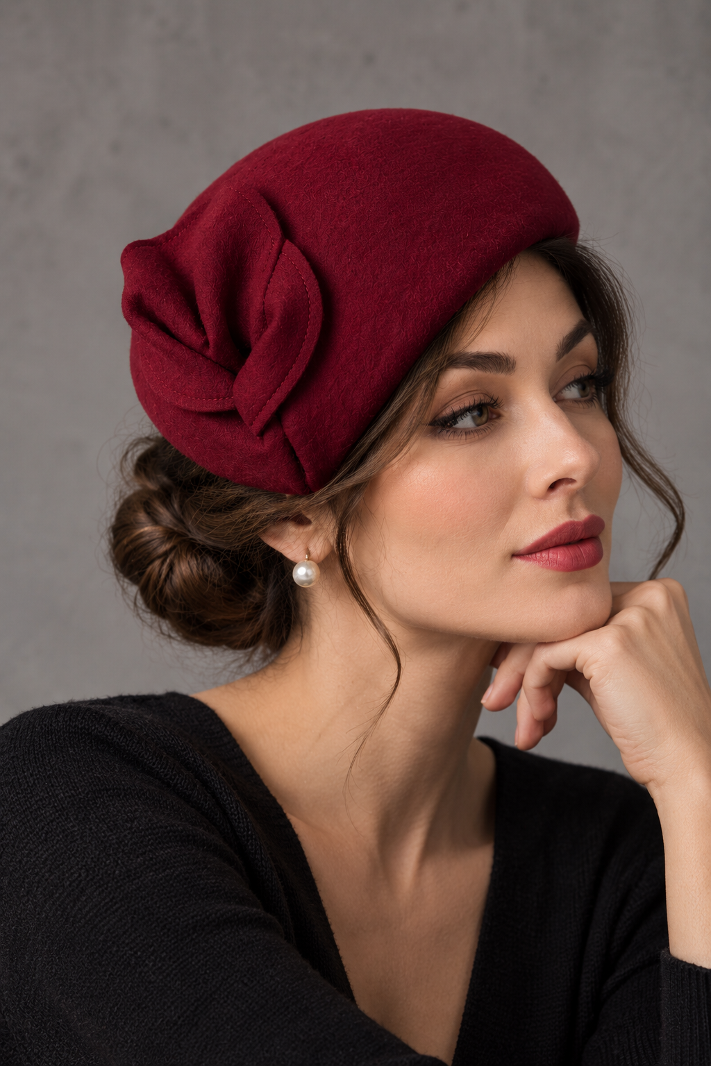 Béret Femme Laine avec Nœud – Charlotte, vue 3