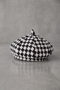 Béret Enfant Écossais Bicolore noir & ivoire – Petit Pinceau