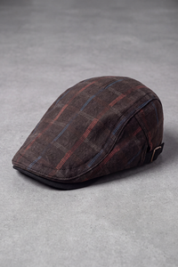 Béret Homme Coton Petits Carreaux marron – Chartres