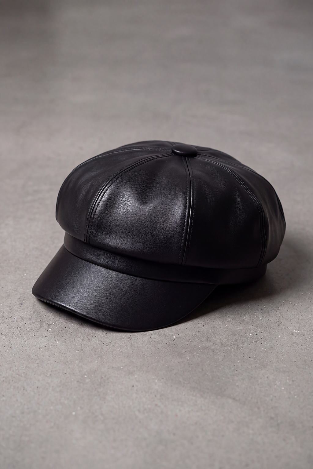 Casquette Gavroche Femme Cuir noir – Gabrielle
