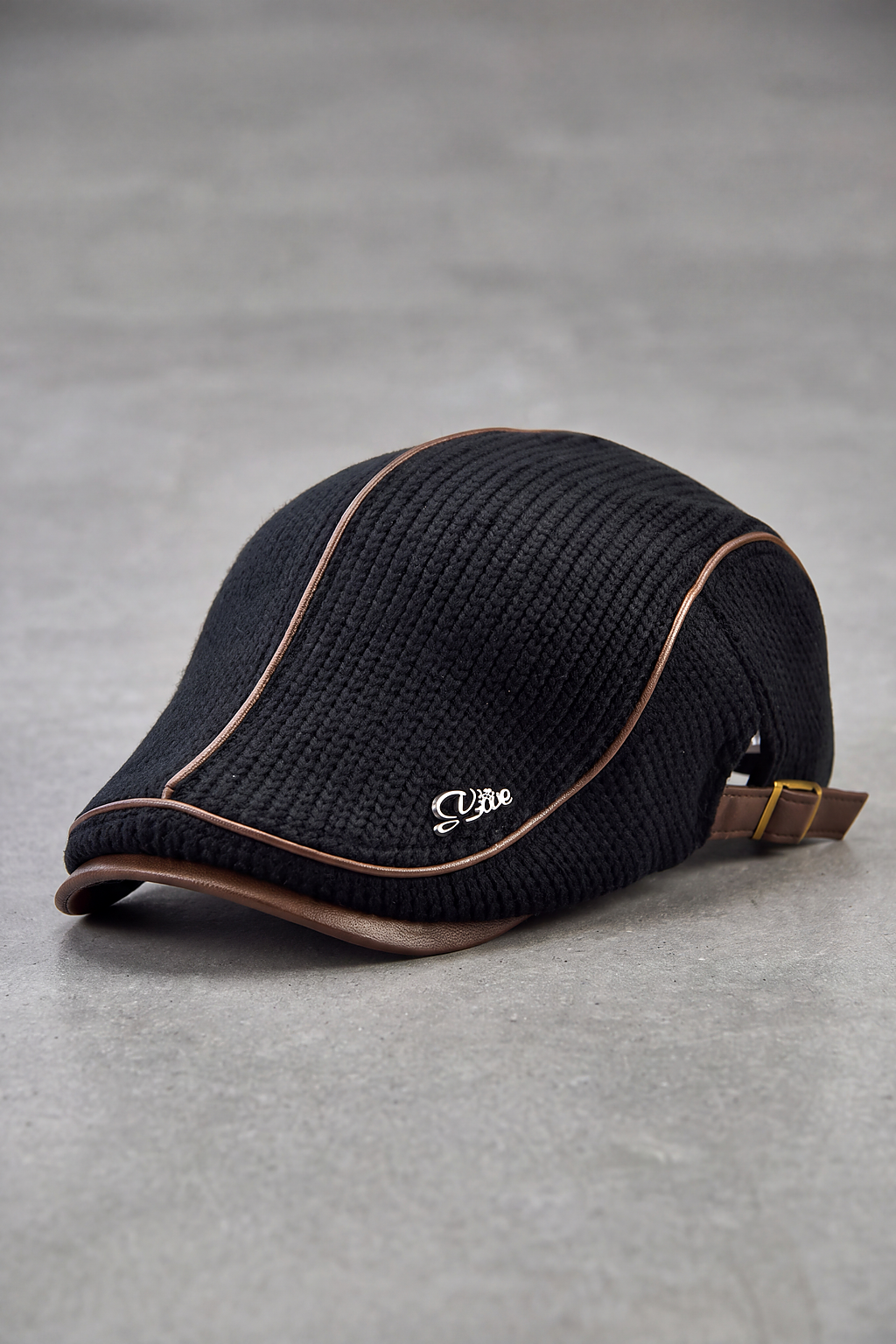 Béret Homme Coton Liseré Cuir bleu – Rouen
