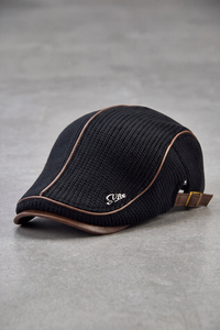 Béret Homme Coton Liseré Cuir bleu – Rouen