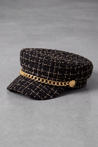 Casquette Gavroche Femme Chaînette noir – Agathe