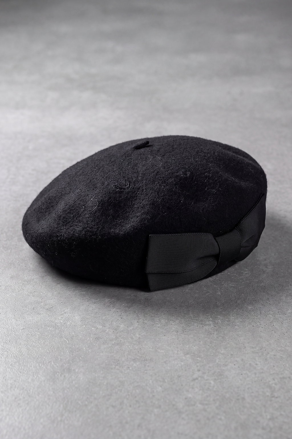 Béret Femme Laine Feutrée Grand Nœud noir – Héloïse