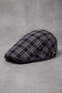 Casquette Plate Homme Carreaux Réglable noir – Lille