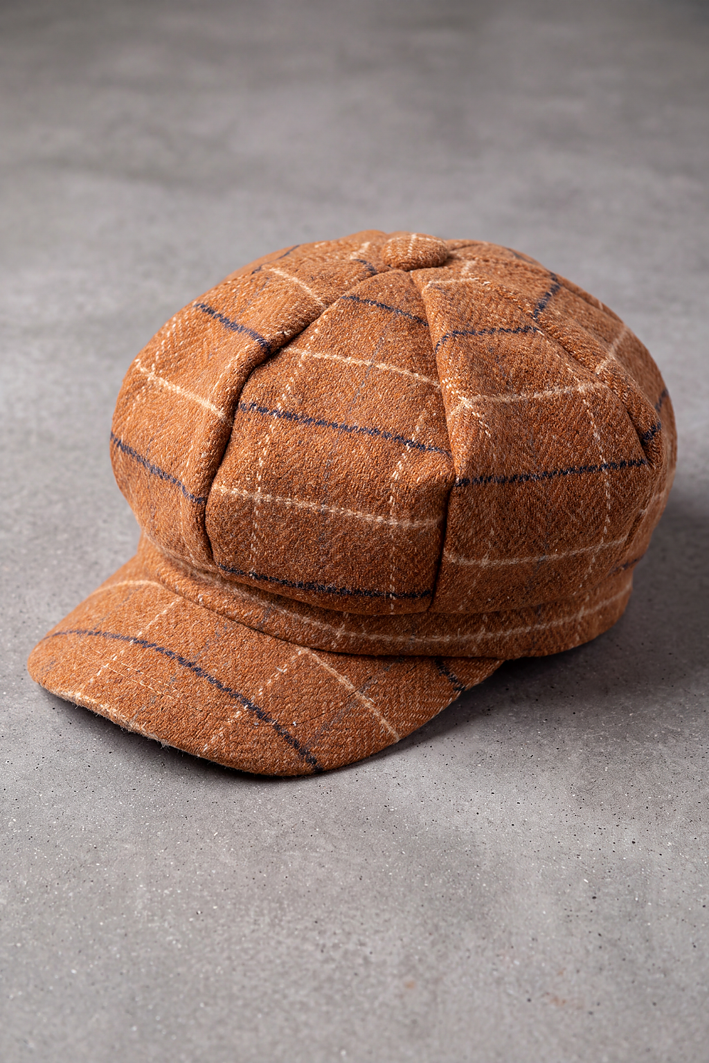 Casquette Gavroche Femme Carreaux orange – Hortense