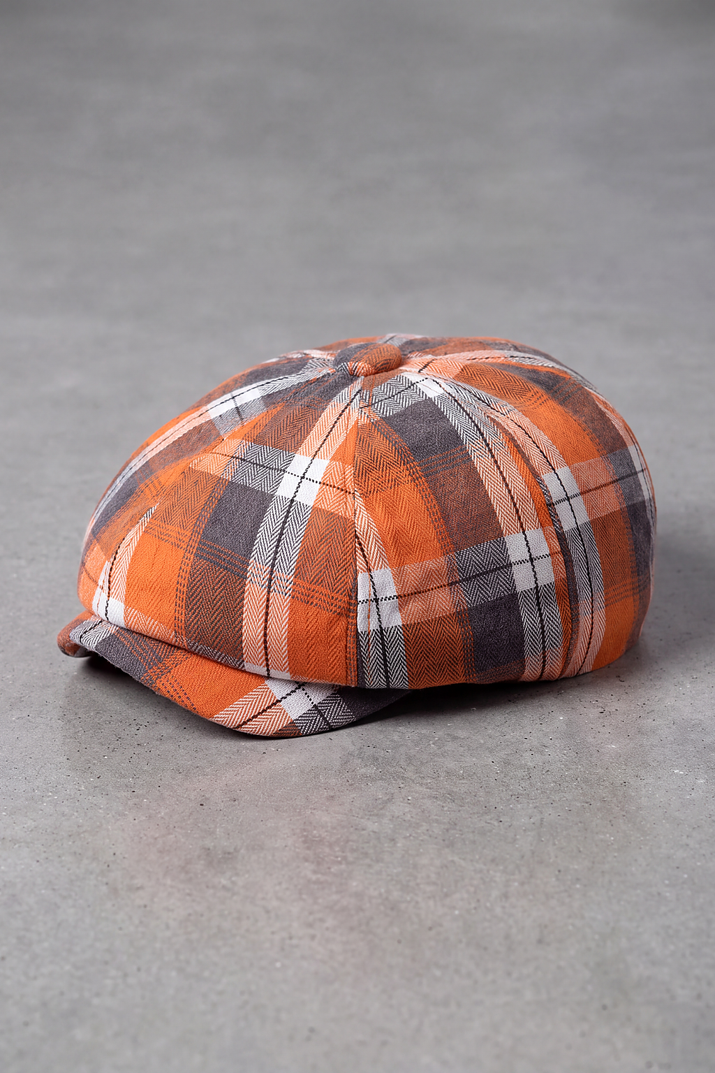 Béret Gavroche Carreaux Couleurs orange – Dinard