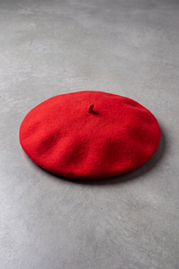 Béret Basque Femme en Laine Chaude rouge – Guéthary