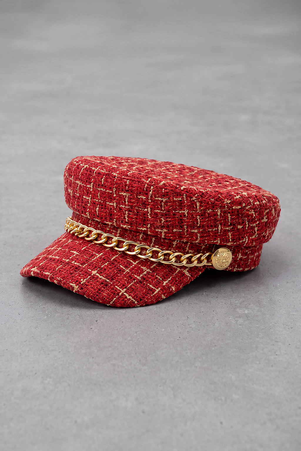 Casquette Gavroche Femme Chaînette rouge – Agathe