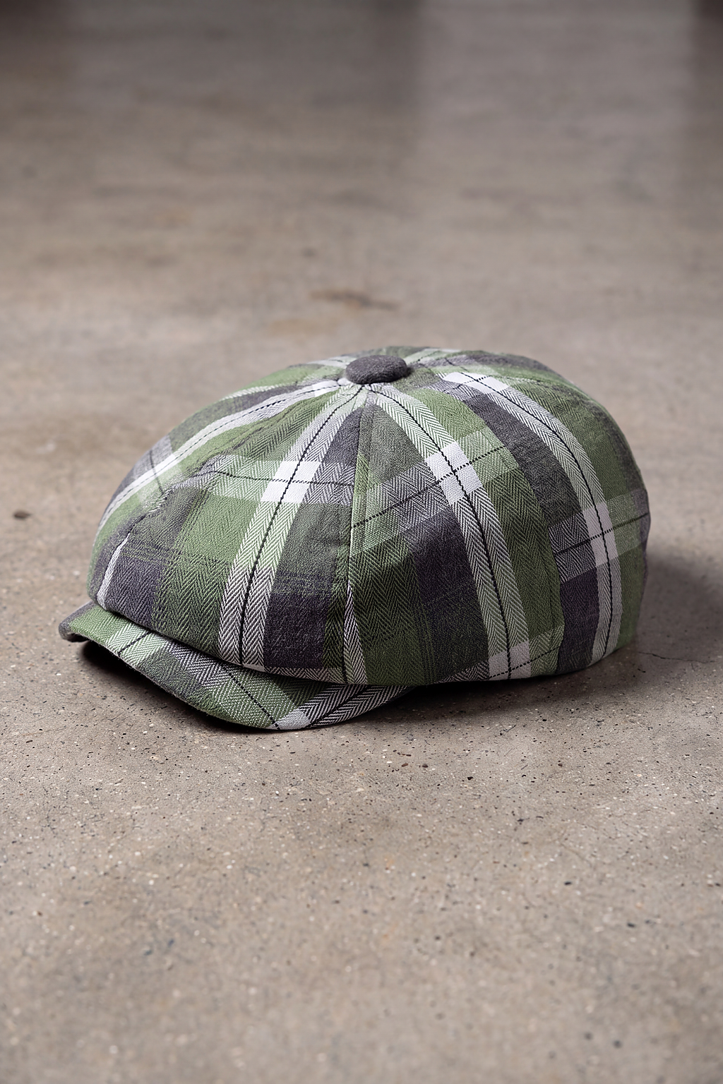 Béret Gavroche Carreaux Couleurs vert – Dinard