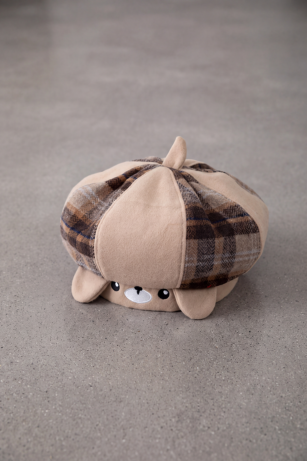 Béret Enfant Écossais Bicolore beige rosé – Petit Pinceau