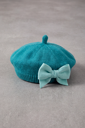 Béret Bébé Fille Tricot à Nœud vert – Pirouette